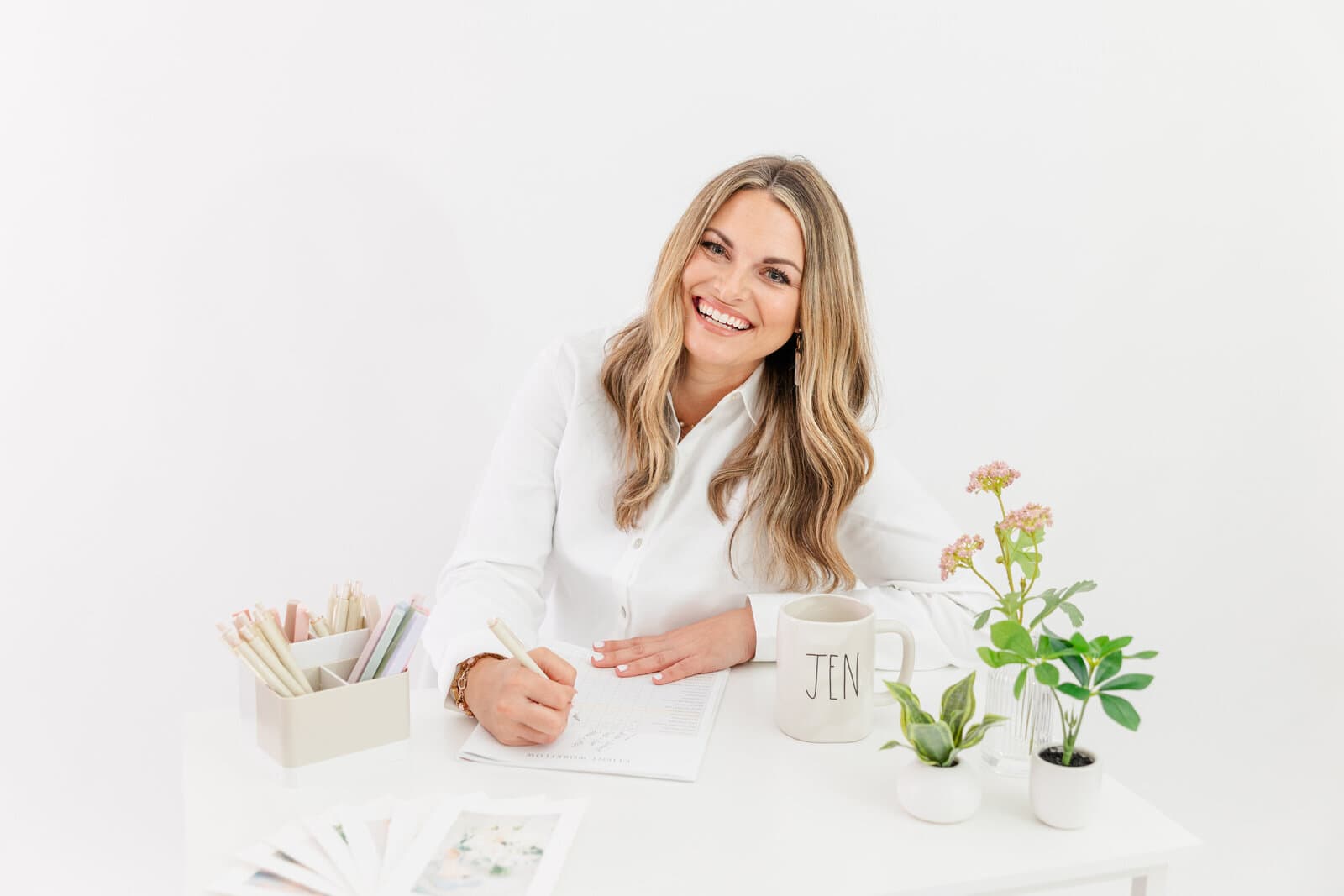Jennie writing in the Roadmap to Start Your Business